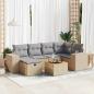 Preview: ARDEBO.de - 7-tlg. Garten-Sofagarnitur mit Kissen Beige Poly Rattan