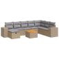 Preview: 9-tlg. Garten-Sofagarnitur mit Kissen Beige Poly Rattan