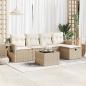 Preview: ARDEBO.de - 6-tlg. Garten-Sofagarnitur mit Kissen Beige Poly Rattan