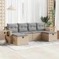 Preview: ARDEBO.de - 6-tlg. Garten-Sofagarnitur mit Kissen Beige Poly Rattan