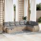 Preview: ARDEBO.de - 8-tlg. Garten-Sofagarnitur mit Kissen Beige Poly Rattan