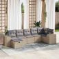 Preview: ARDEBO.de - 7-tlg. Garten-Sofagarnitur mit Kissen Beige Poly Rattan