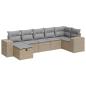 Preview: 7-tlg. Garten-Sofagarnitur mit Kissen Beige Poly Rattan