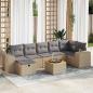 Preview: ARDEBO.de - 8-tlg. Garten-Sofagarnitur mit Kissen Beige Poly Rattan