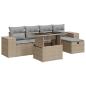 Preview: 6-tlg. Garten-Sofagarnitur mit Kissen Beige Poly Rattan