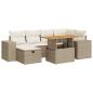 Preview: 8-tlg. Garten-Sofagarnitur mit Kissen Beige Poly Rattan Akazie