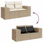 Preview: 5-tlg. Garten-Sofagarnitur mit Kissen Beige Poly Rattan