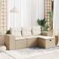 Preview: ARDEBO.de - 4-tlg. Garten-Sofagarnitur mit Kissen Beige Poly Rattan
