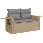 Preview: 8-tlg. Garten-Sofagarnitur mit Kissen Beige Poly Rattan Akazie