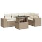 Preview: 6-tlg. Garten-Sofagarnitur mit Kissen Beige Poly Rattan