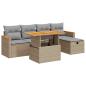 Preview: 6-tlg. Garten-Sofagarnitur mit Kissen Beige Poly Rattan