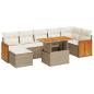 Preview: 8-tlg. Garten-Sofagarnitur mit Kissen Beige Poly Rattan Akazie