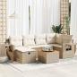 Preview: ARDEBO.de - 7-tlg. Garten-Sofagarnitur mit Kissen Beige Poly Rattan