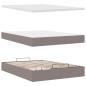 Preview: Ottoman-Bett mit Matratze Taupe 140x200 cm Stoff
