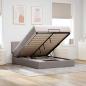 Preview: ARDEBO.de - Ottomane Bett mit Matratze & LEDs Taupe 140x200 cm Stoff