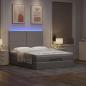 Preview: Ottoman-Bett mit Matratze & LEDs Taupe 140x200 cm Stoff