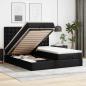 Preview: ARDEBO.de - Ottoman-Bett mit Matratzen & LEDs Schwarz 160x200 cm Kunstleder