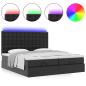 Preview: Ottoman-Bett mit Matratzen & LEDs Schwarz 160x200 cm Kunstleder