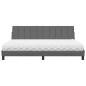 Preview: Bett mit Matratze "Hanko" Dunkelgrau 200x200 cm Stoff