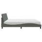 Preview: Bett mit Matratze "Hanko" Dunkelgrau 200x200 cm Stoff