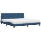 Preview: Bett mit Matratze "Hanko" Blau 200x200 cm Stoff