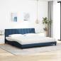 Preview: Bett mit Matratze "Hanko" Blau 200x200 cm Stoff