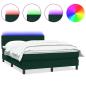 Preview: Boxspringbett mit Matratze & LED Dunkelgrün 160x220 cm Samt