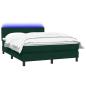 Preview: Boxspringbett mit Matratze & LED Dunkelgrün 160x220 cm Samt