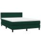 Preview: Boxspringbett mit Matratze & LED Dunkelgrün 160x220 cm Samt