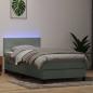 Preview: ARDEBO.de - Boxspringbett mit Matratze & LED Hellgrau 90x220 cm Samt