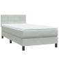Preview: Boxspringbett mit Matratze & LED Hellgrau 90x220 cm Samt