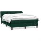 Preview: ARDEBO.de - Boxspringbett mit Matratze Dunkelgrün 160x220 cm Samt