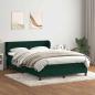 Preview: ARDEBO.de - Boxspringbett mit Matratze Dunkelgrün 160x220 cm Samt