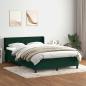 Preview: ARDEBO.de - Boxspringbett mit Matratze Dunkelgrün 160x220 cm Samt