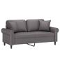 Preview: 2-Sitzer-Sofa mit Zierkissen Grau 140 cm Kunstleder
