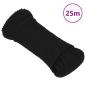 Preview: ARDEBO.de - Arbeitsseil Schwarz 5 mm 25 m Polyester