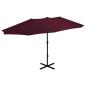 Preview: ARDEBO.de - Sonnenschirm mit Aluminium-Mast 460x270 cm Bordeauxrot