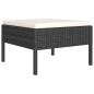 Preview: 12-tlg. Garten-Lounge-Set mit Auflagen Poly Rattan Schwarz