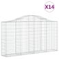 Preview: Gabionen mit Hochbogen 14Stk. 200x30x100/120cm Verzinktes Eisen