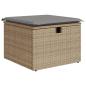 Preview: Gartenhocker mit Kissen Beige 55x55x37 cm Poly Rattan