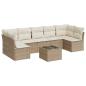 Preview: 8-tlg. Garten-Sofagarnitur mit Kissen Beige Poly Rattan