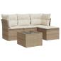 Preview: 5-tlg. Garten-Sofagarnitur mit Kissen Beige Poly Rattan