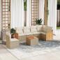 Preview: ARDEBO.de - 7-tlg. Garten-Sofagarnitur mit Kissen Beige Poly Rattan