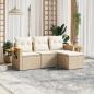 Preview: ARDEBO.de - Patio Sofa Set 4-Sitzer Beige and Cream
