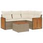 Preview: 5-tlg. Garten-Sofagarnitur mit Kissen Beige Poly Rattan