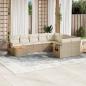 Preview: ARDEBO.de - 10-tlg. Garten-Sofagarnitur mit Kissen Beige Poly Rattan