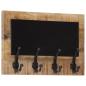 Preview: Wandgarderoben mit 4 Haken 2 Stk. Massivholz Mango