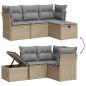 Preview: 4-tlg. Garten-Sofagarnitur mit Kissen Beige-Mix Poly Rattan