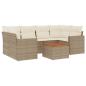 Preview: 7-tlg. Garten-Sofagarnitur mit Kissen Beige Poly Rattan