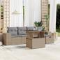 Preview: ARDEBO.de - 6-tlg. Garten-Sofagarnitur mit Kissen Beige Poly Rattan